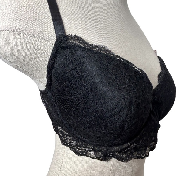 2/$30 H&M Black All over Lace Removable Padding Wire Sexy Bra Size 38C - Picture 10 of 16